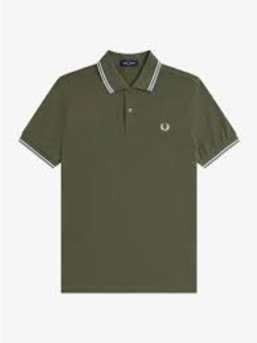 Fred Perry Olive Polo with Contrast Twin Tipping